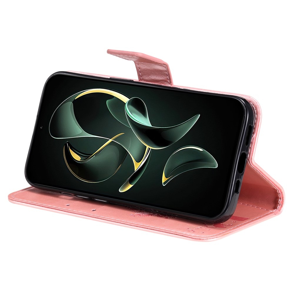 Tree knížkové pouzdro na Xiaomi 13T/13T Pro - růžovozlaté