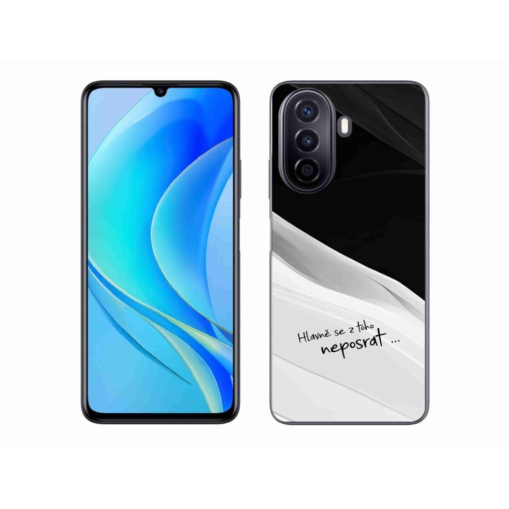 Gelový kryt mmCase na Huawei Nova Y70 - vtipný text 13 bíločerné pozadí