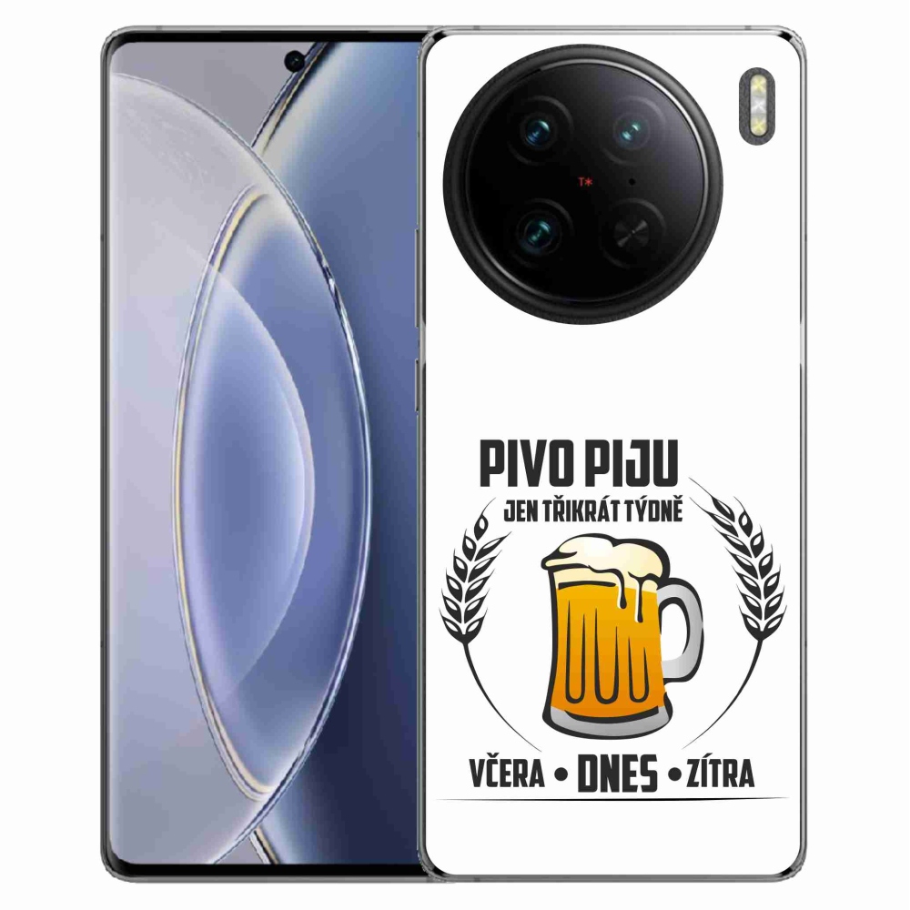 Gelový kryt mmCase na Vivo X90 Pro - pivní motiv bílé pozadí