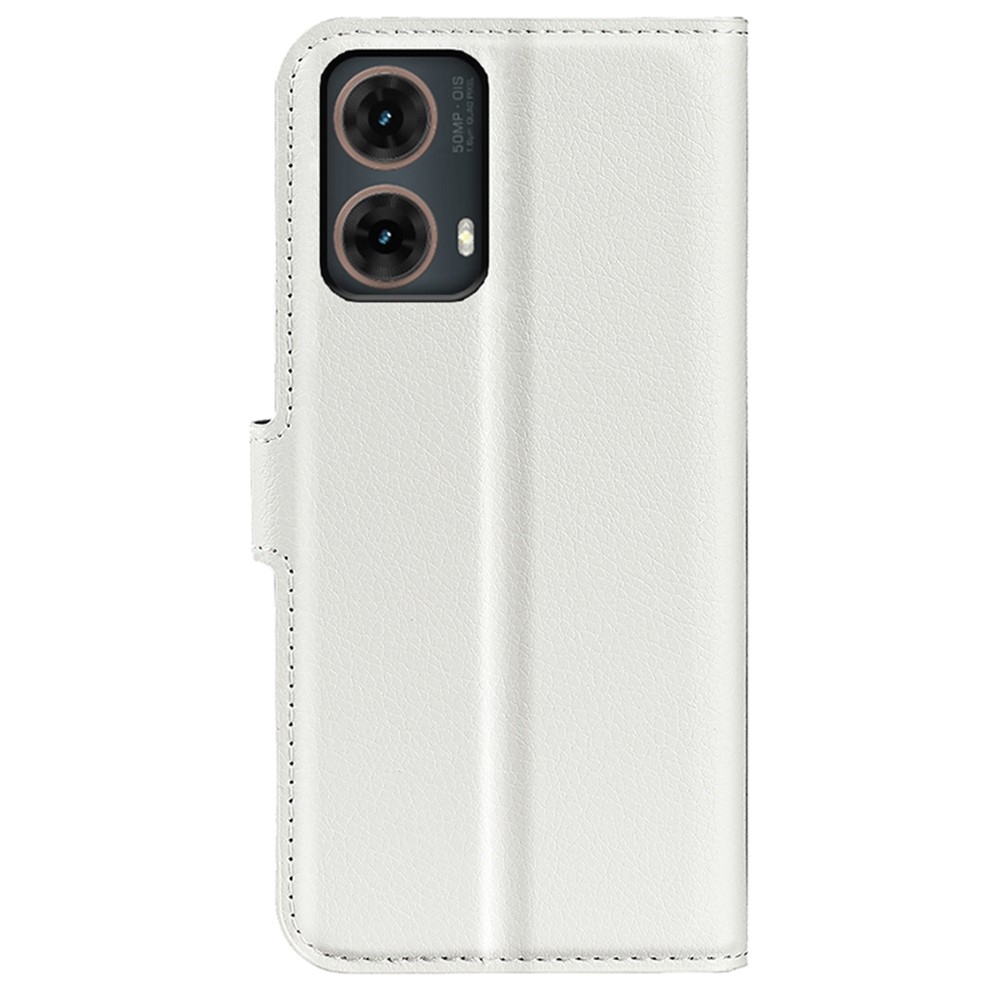 Litchi knížkové pouzdro na Motorola Moto G85 5G - bílé