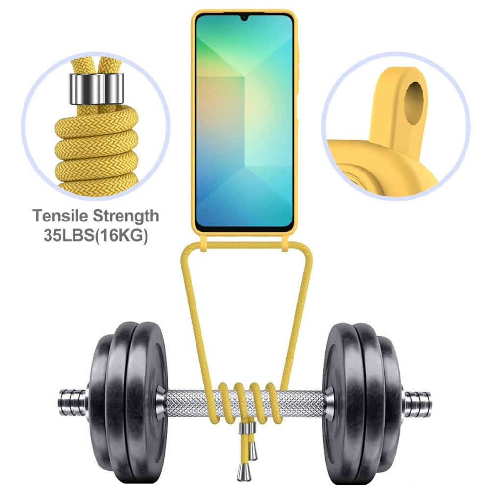 Card gelový obal se šňůrkou na Samsung Galaxy A06 4G - žlutý
