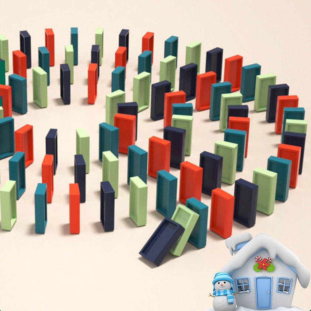 Elektrický vláček na domino 60 ks se světlem a zvukem