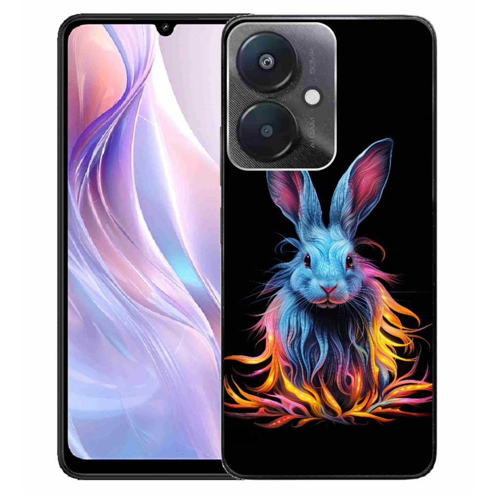 Gelový kryt mmCase na Xiaomi Redmi 13C 5G - abstraktní zajíc