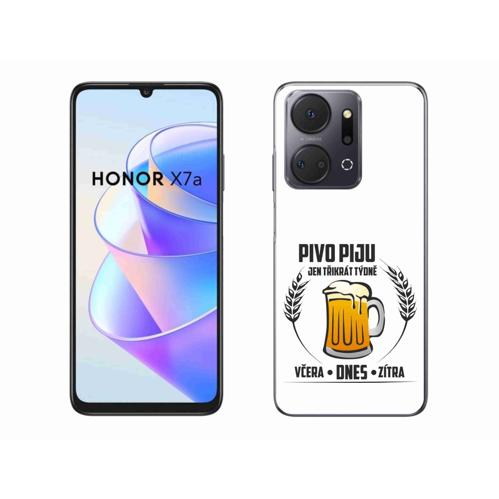 Gelový kryt mmCase na Honor X7a - pivní motiv bílé pozadí
