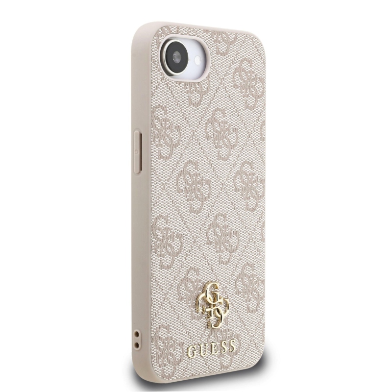 Guess PU 4G Small Metal Logo MagSafe Zadní Kryt pro iPhone 16e Pink
