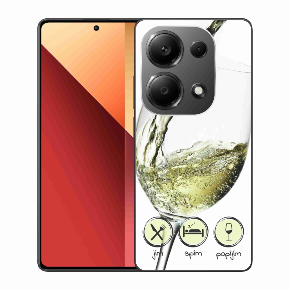 Gelový obal mmCase na Xiaomi Redmi Note 13 Pro 4G/Poco M6 Pro - sklenička vína bílé