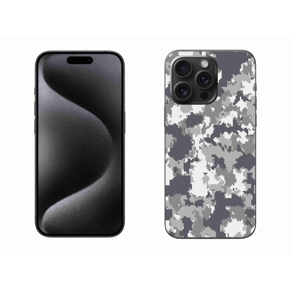 Gelový kryt mmCase na iPhone 15 Pro Max - maskáčový vzor 2