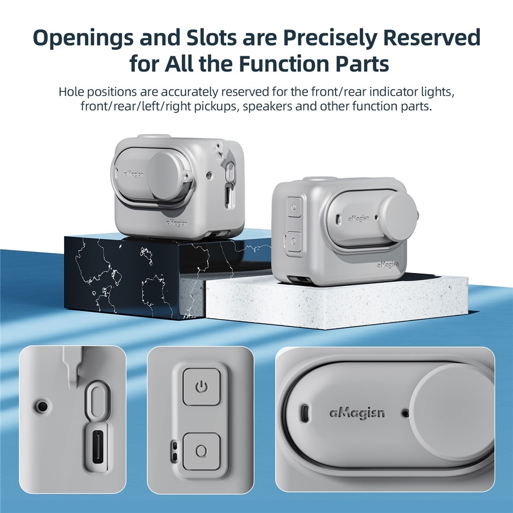 Silikonový ochranný obal AMAGISN s poutkem pro Insta360 GO 3S - černé