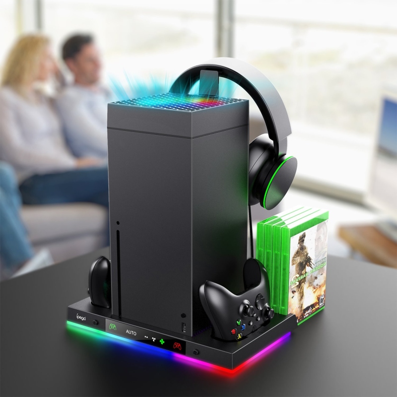 iPega XBX024S Multifunkční Nabíjecí RGB Stojan s Chlazením pro Xbox