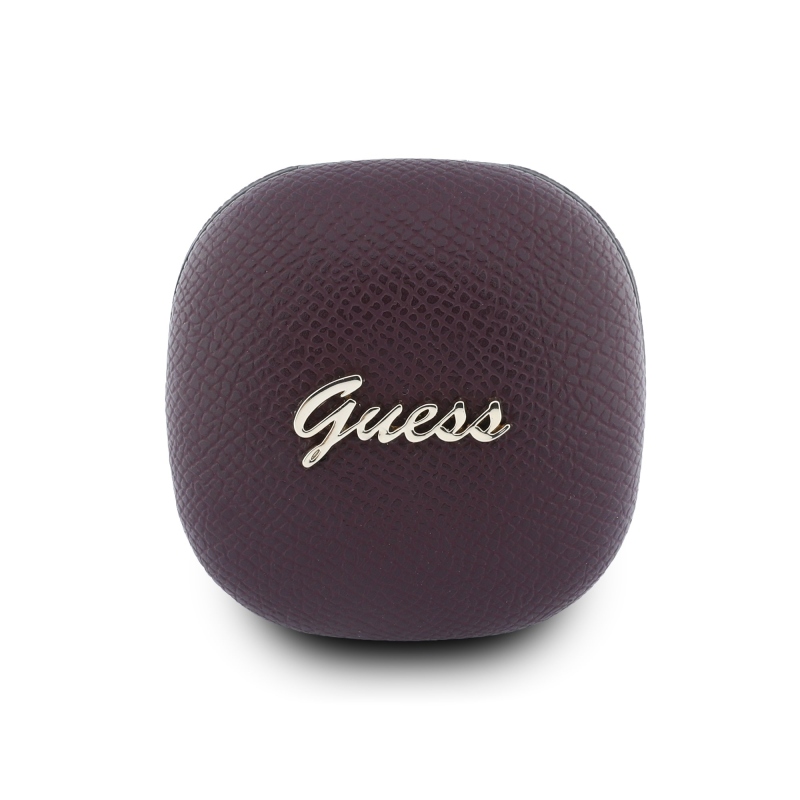 Guess PU Grained Script Metal Logo ENC TWS Bezdrátová Sluchátka Burgundy