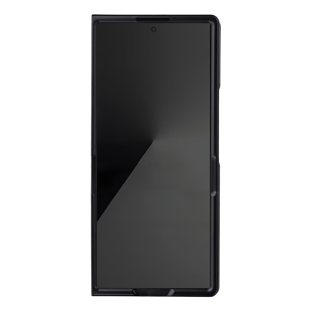 Leather plastový obal potažený umělou kůží na Samsung Galaxy Z Fold7 5G - černý