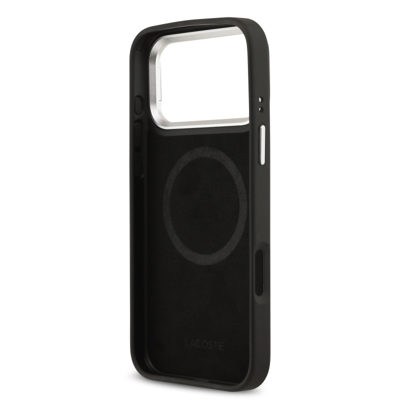 Lacoste Iconic Petit Pique Camera Stand MagSafe Zadní Kryt pro iPhone 17 Pro Max Black