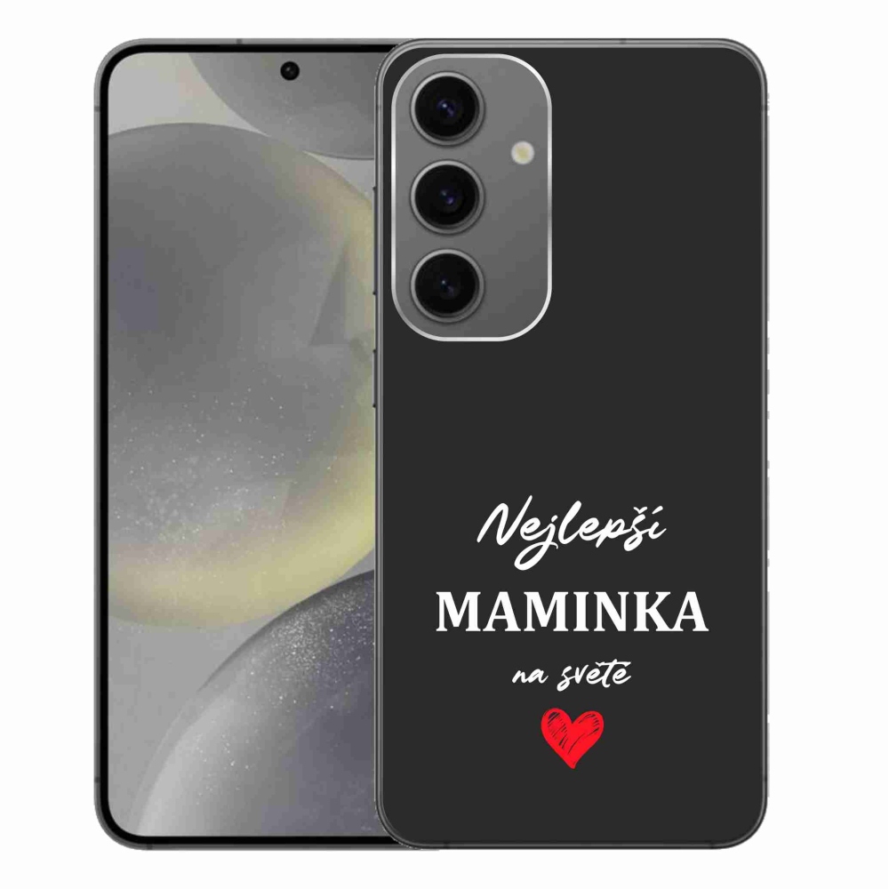 Gelový kryt mmCase na Samsung Galaxy S24+ - nejlepší maminka 1 černé pozadí