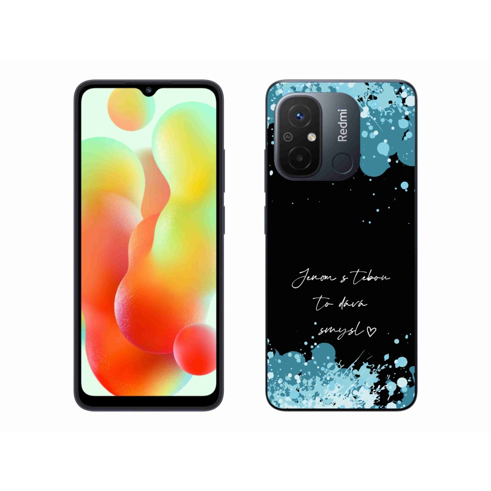 Gelový kryt mmCase na Xiaomi Redmi 12C - zamilovaný text černé pozadí
