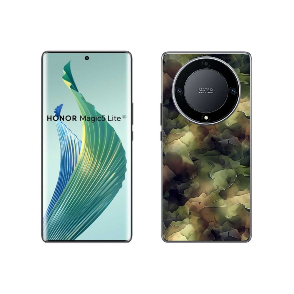 Gelový kryt mmCase na Honor Magic 5 Lite 5G - maskáčový vzor 10