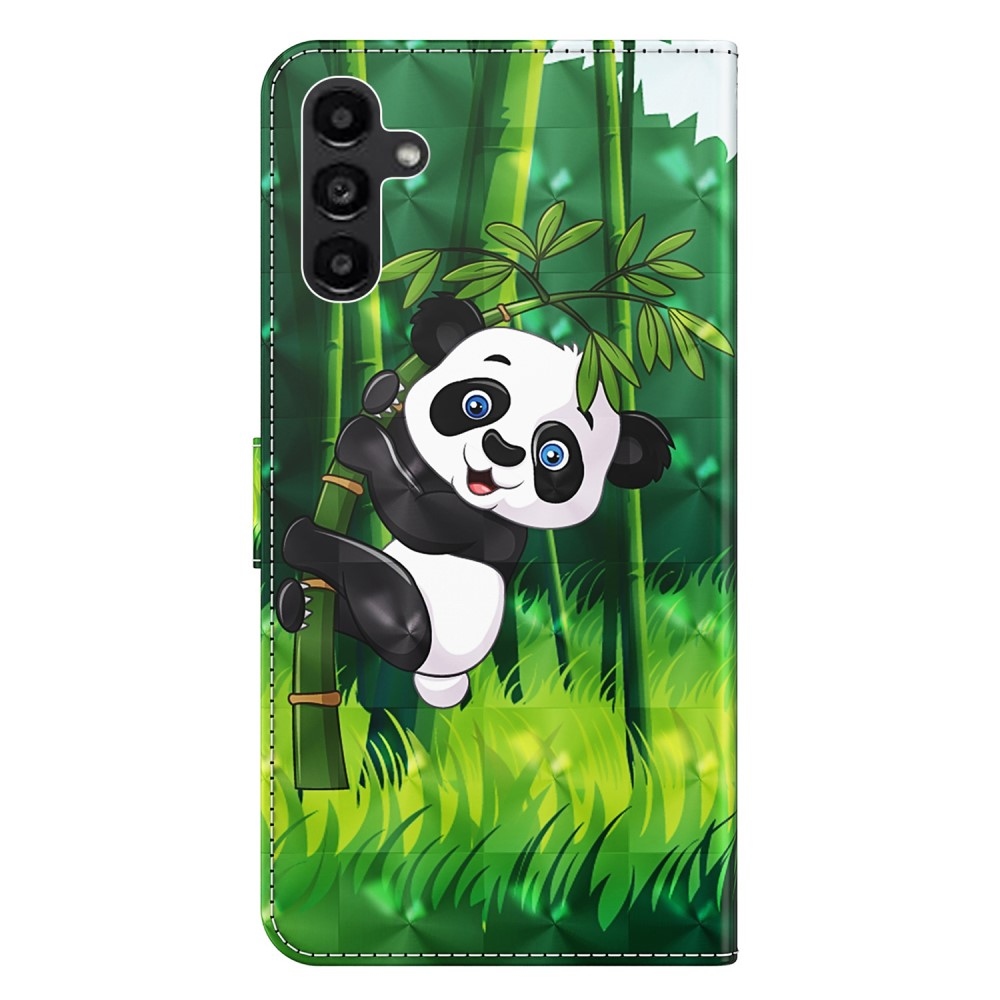 Print knížkové pouzdro na Samsung Galaxy A55 5G - panda na bambusu