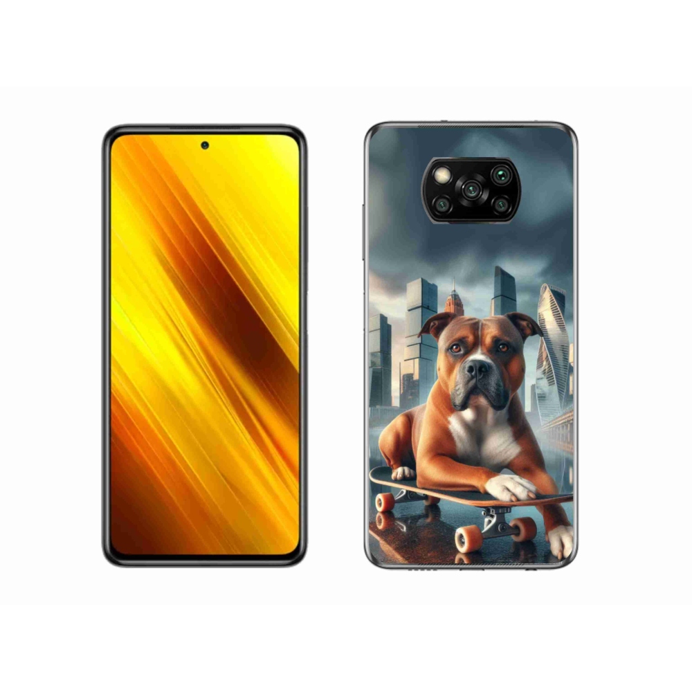 Gelový kryt mmCase na Xiaomi Poco X3 Pro - pes na skateboardu