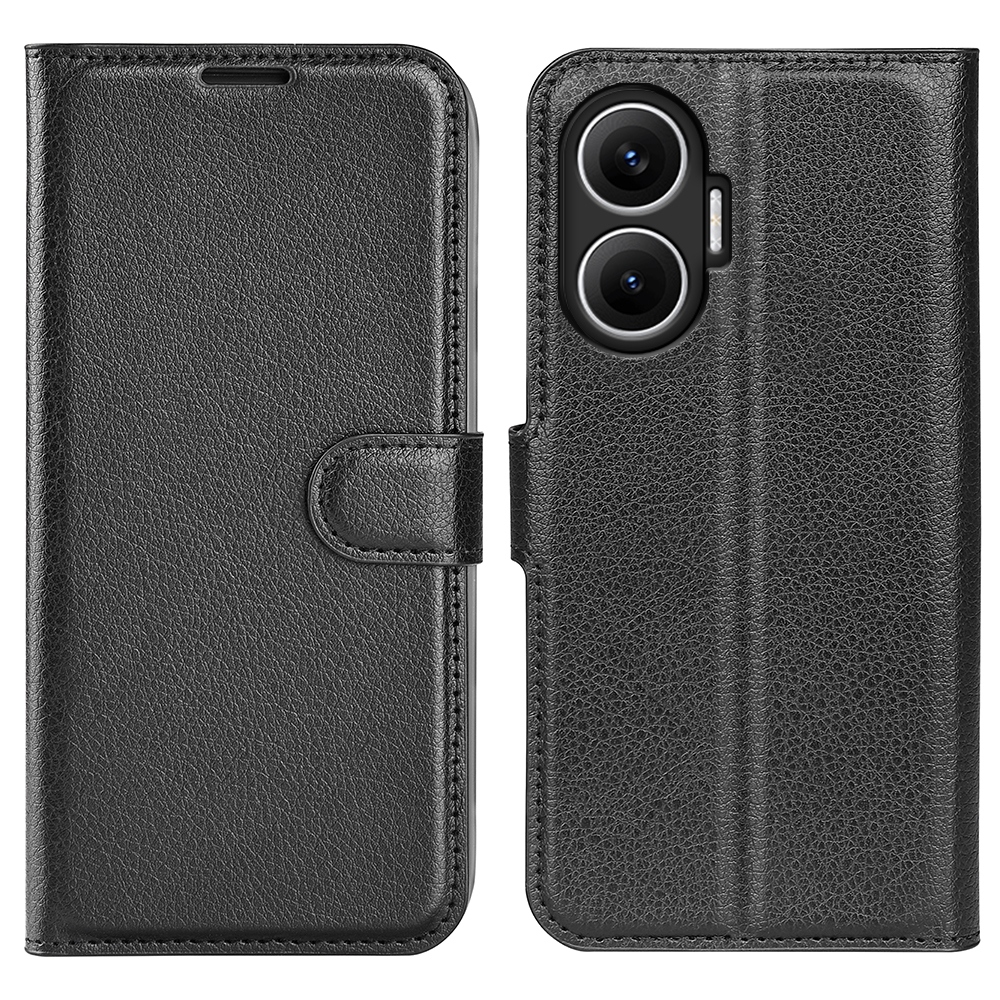 Litchi knížkové pouzdro na Xiaomi Poco F7 5G - černé