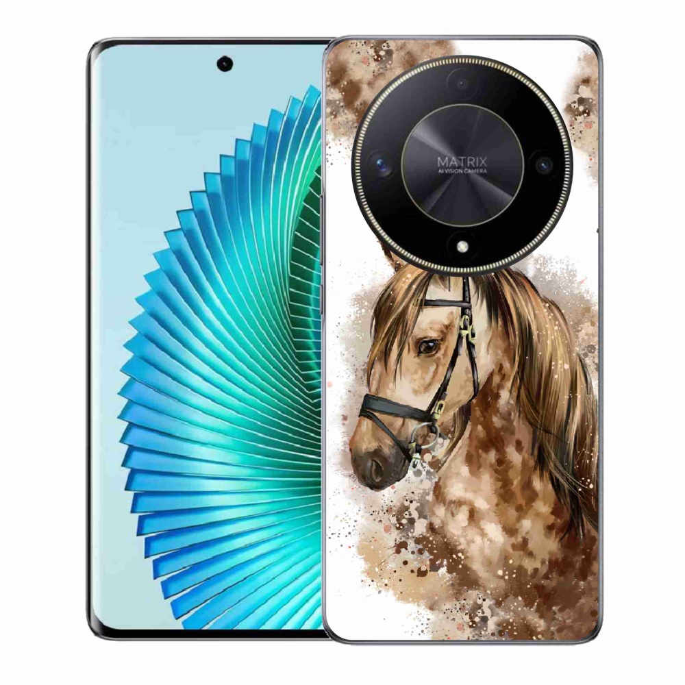 Gelový kryt mmCase na Honor Magic 6 Lite 5G - hnědý kreslený kůň