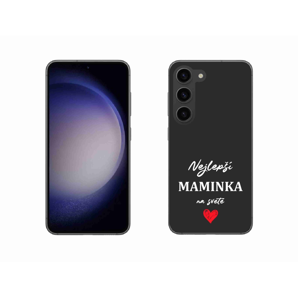 Gelový kryt mmCase na Samsung Galaxy S23 5G - nejlepší maminka 1 černé pozadí