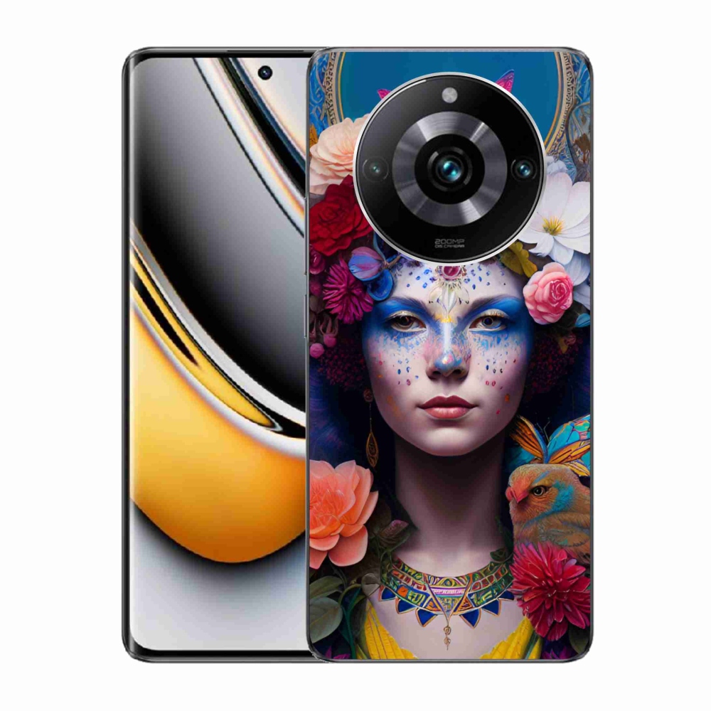 Gelový kryt mmCase na Realme 11 Pro/11 Pro+ - žena s květinami
