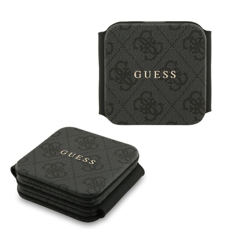 Guess PU 4G MagSafe Bezdrátová Nabíječka 3v1 Black