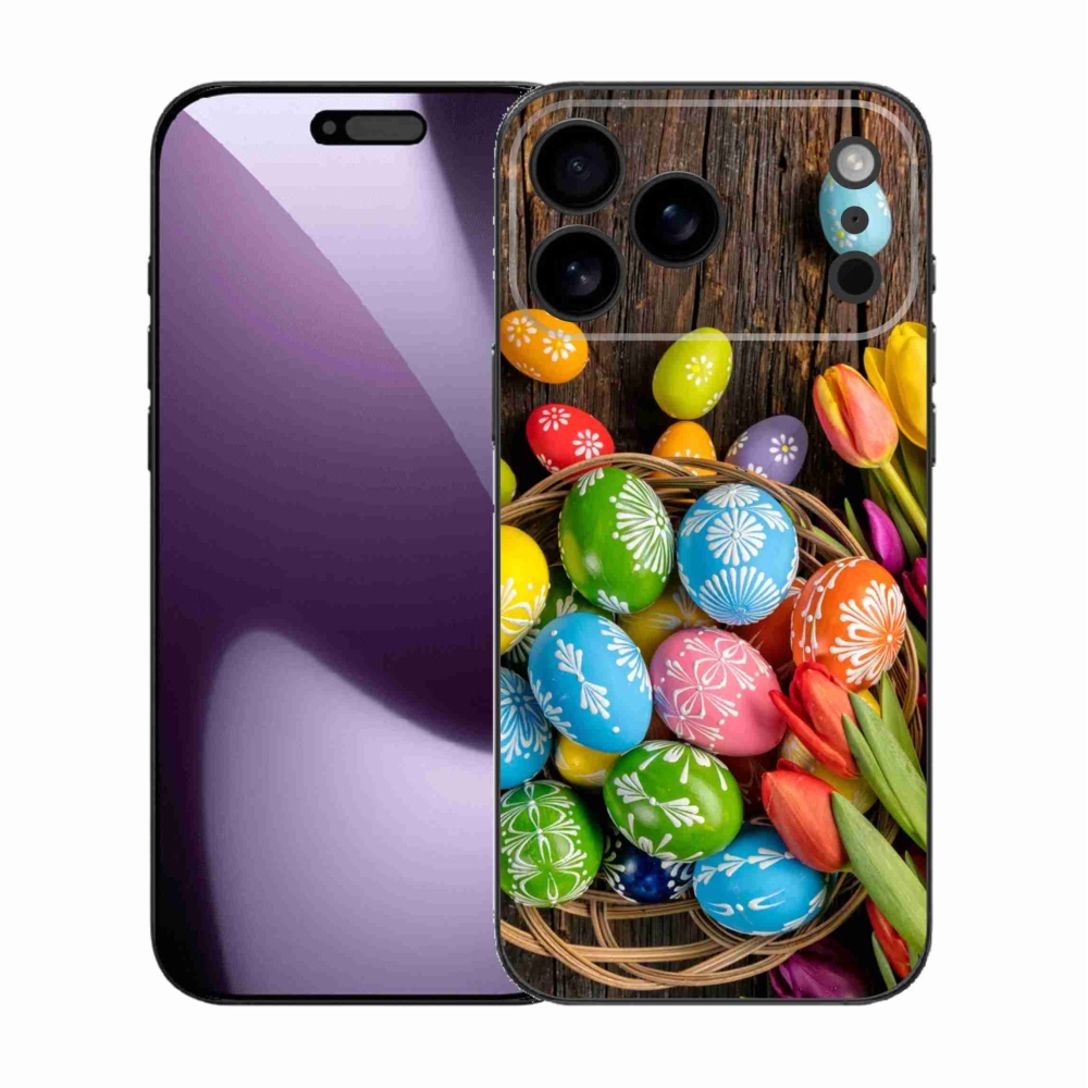 Gelový kryt mmCase na iPhone 17 Pro Max - velikonoční vajíčka