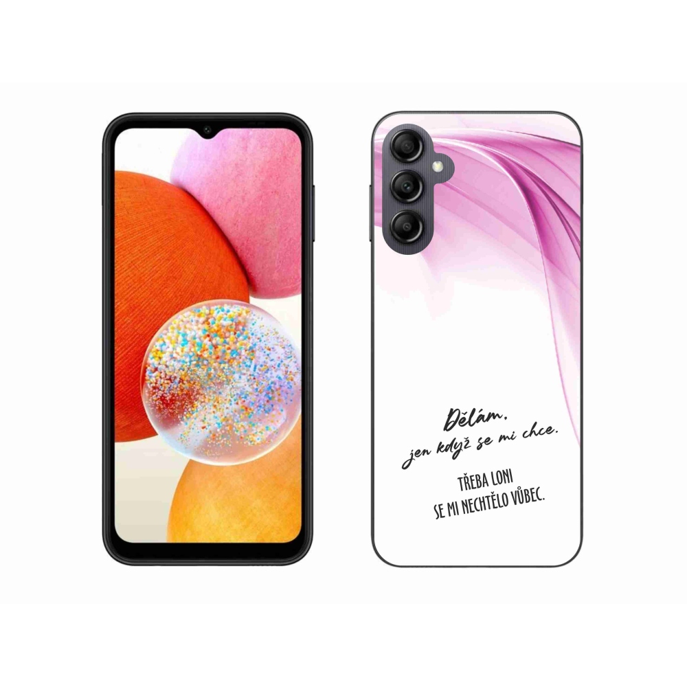 Gelový kryt mmCase na Samsung Galaxy A14 4G/5G - vtipný text 12 bílé pozadí