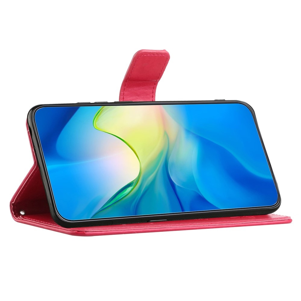 Flower knížkové pouzdro na iPhone 16 Pro - červené