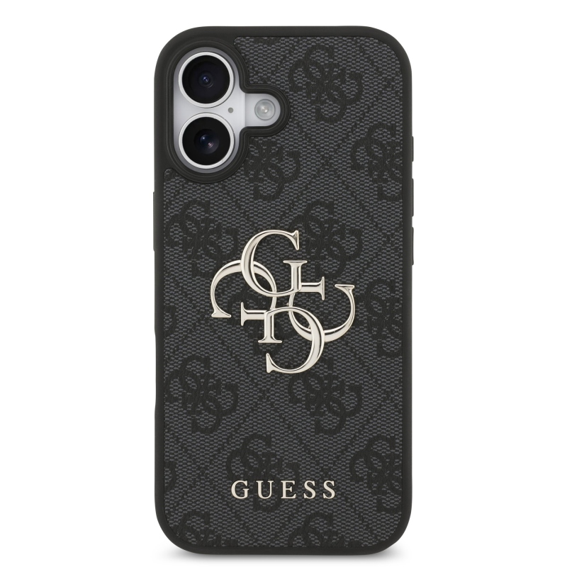Guess PU 4G Metal Logo Zadní Kryt pro iPhone 17 Grey
