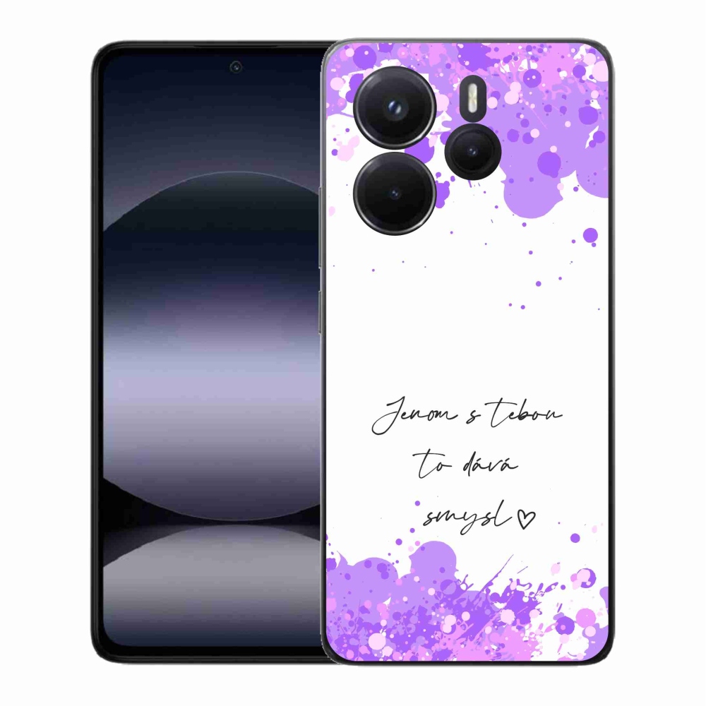 Gelový kryt mmCase na Xiaomi Redmi Note 14 - zamilovaný text bílé pozadí