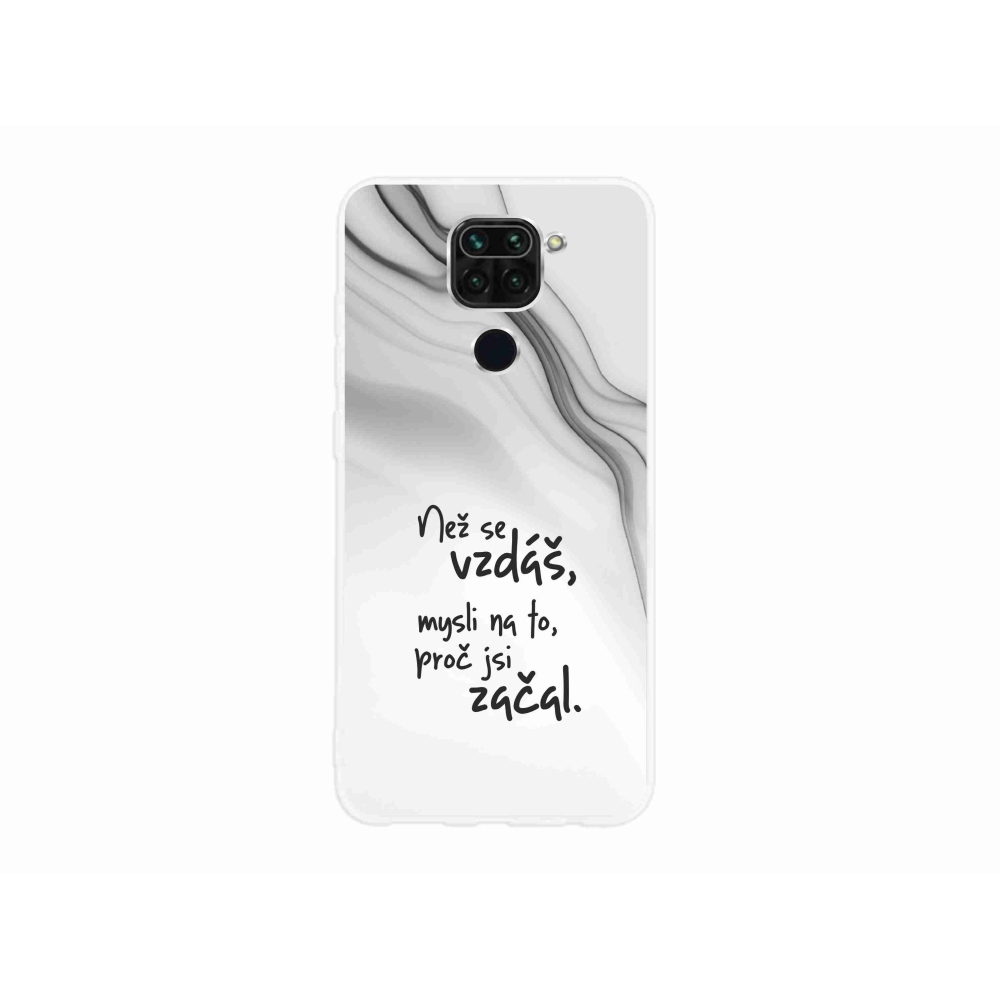 Gelový kryt mmCase na Xiaomi Redmi Note 9 - citát 2 bílé pozadí