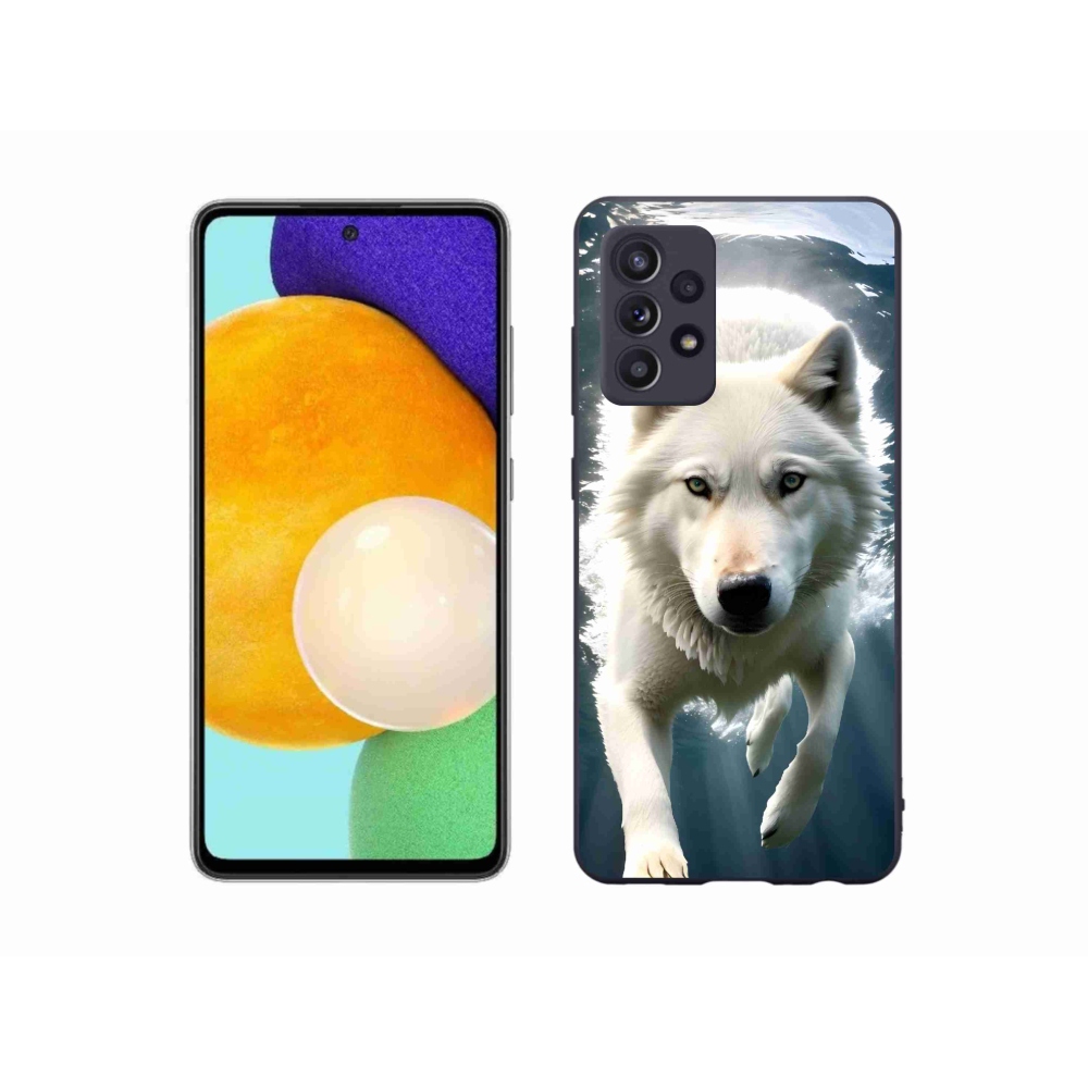 Gelový kryt mmCase na Samsung Galaxy A52/A52 5G - bílý vlk