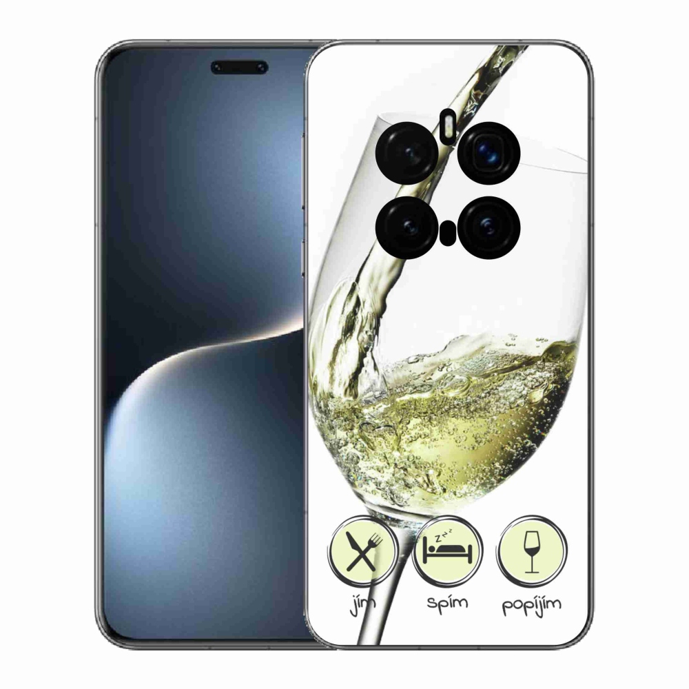 Gelový kryt mmCase na Honor Magic 7 Pro 5G - sklenička vína bílé