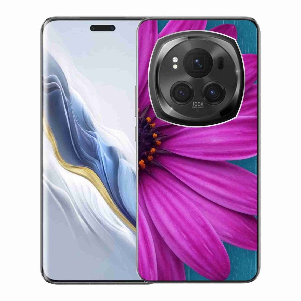 Gelový obal mmCase na Honor Magic 6 Pro 5G - fialová kopretina