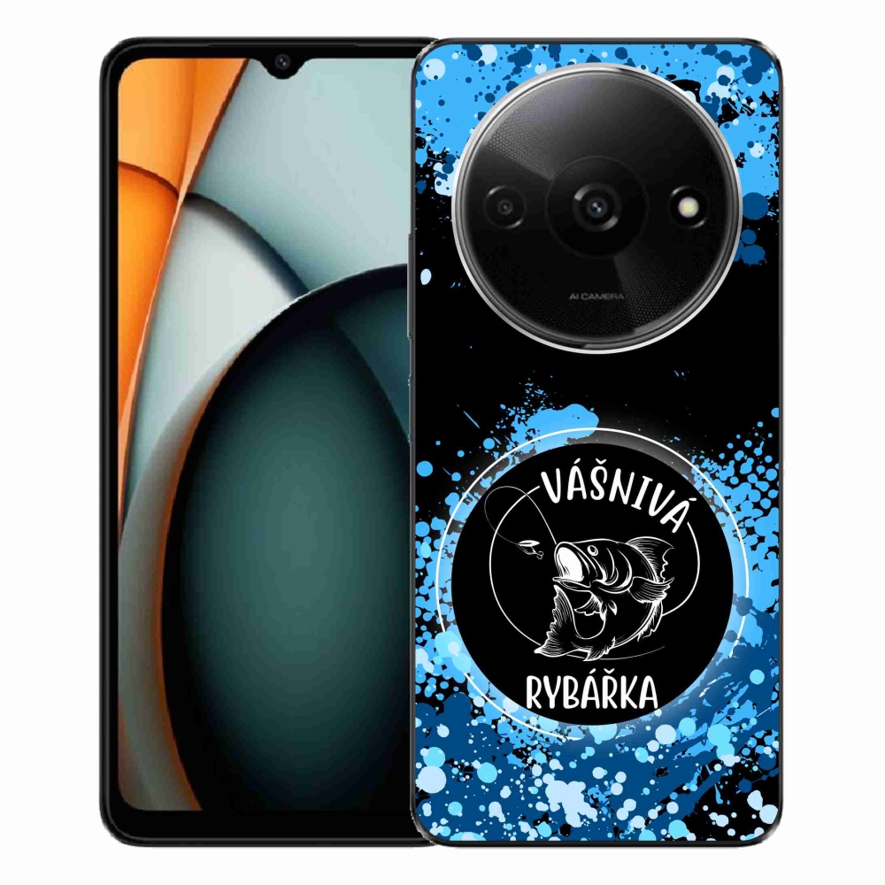 Gelový kryt mmCase na Xiaomi Redmi A3  - vášnivá rybářka černé pozadí