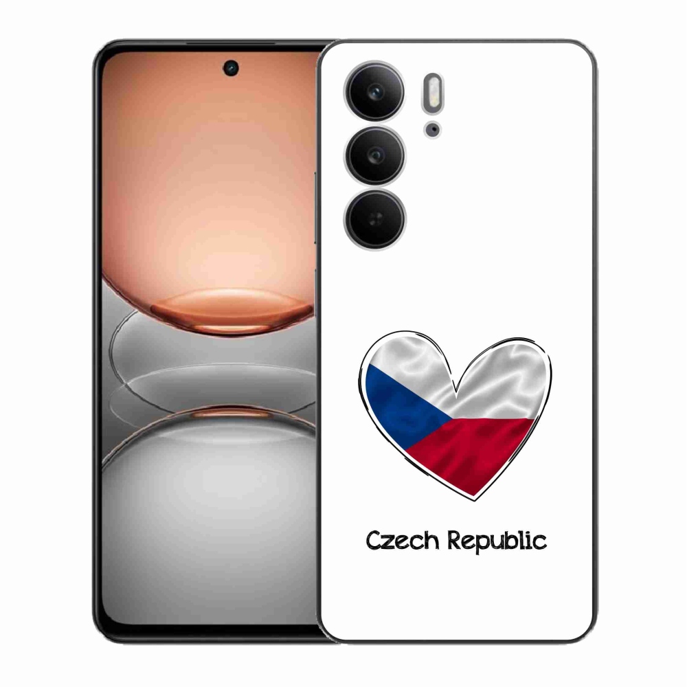 Gelový kryt mmCase na Realme C75 - vlajka srdce bílé pozadí