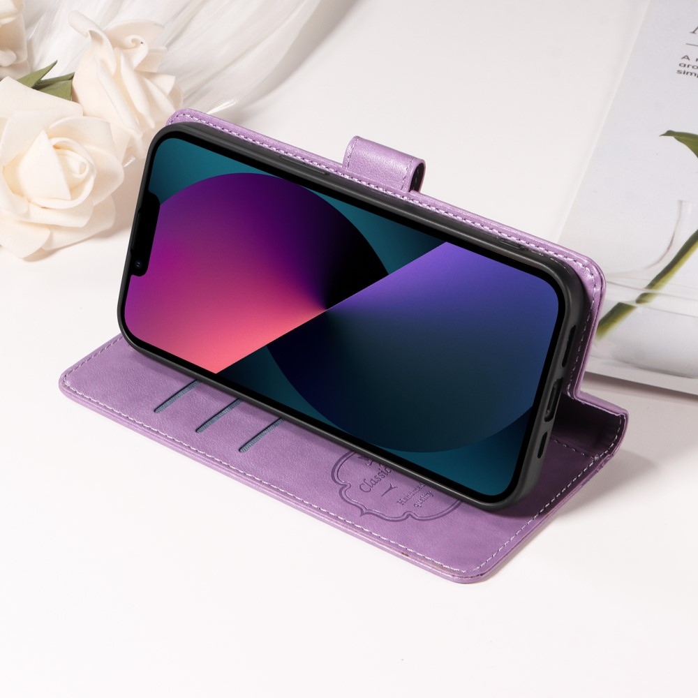 Flowery knížkové pouzdro na Xiaomi Redmi A5 (173.45x79.35x8.45mm) - fialové