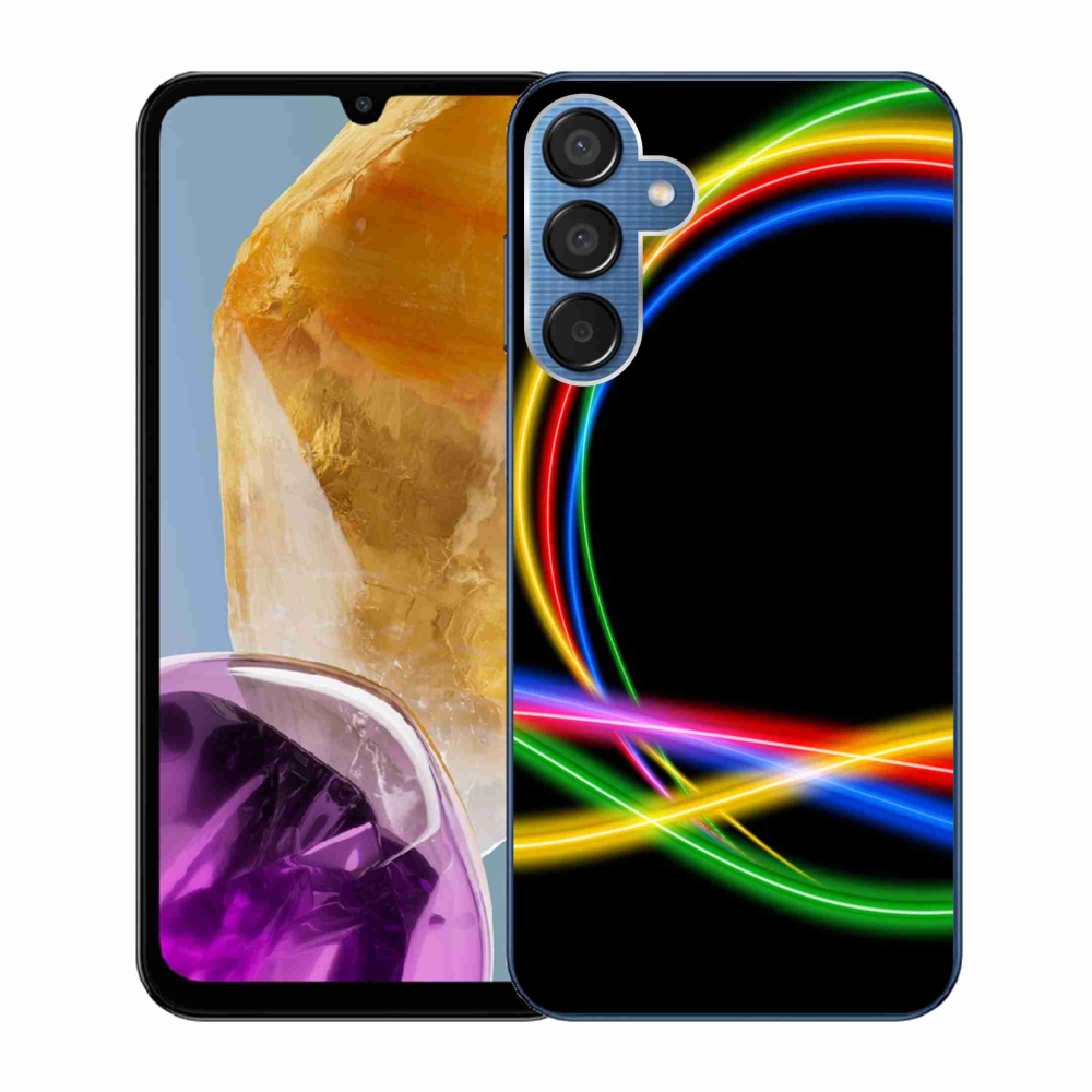 Gelový obal mmCase na Samsung Galaxy M15 5G - neonové kruhy