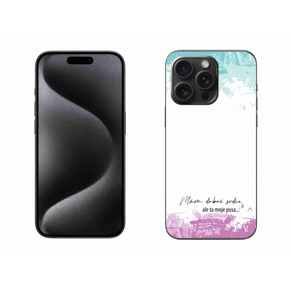 Gelový kryt mmCase na iPhone 15 Pro Max - vtipný text 3 bílé pozadí