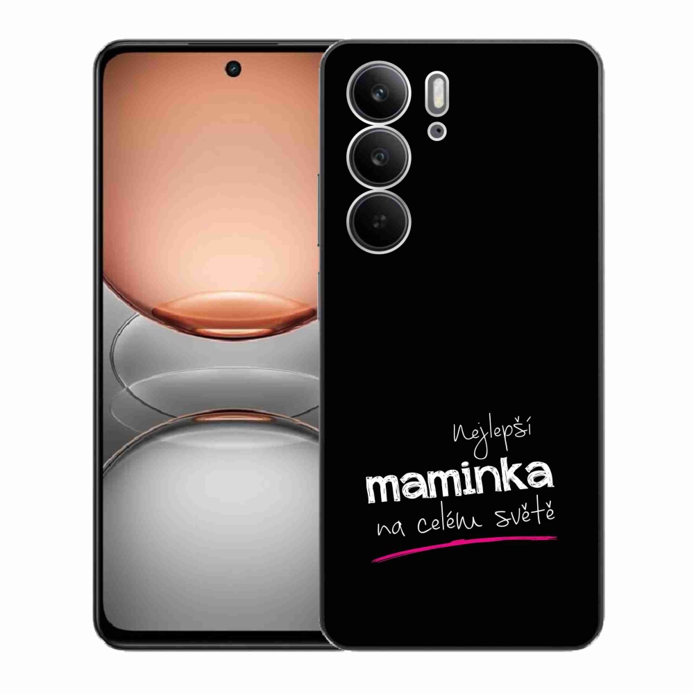 Gelový kryt mmCase na Realme C75 - nejlepší maminka 4 černé pozadí