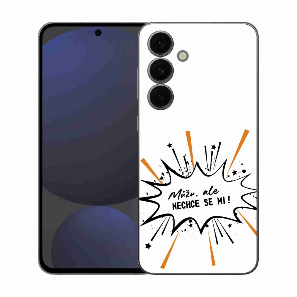 Gelový kryt mmCase na Samsung Galaxy S25 FE - vtipný text 11 bílé pozadí