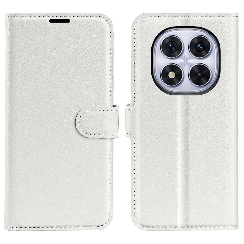 Litchi knížkové pouzdro na Xiaomi Redmi Note 14 Pro 5G/Poco X7 5G - bílé