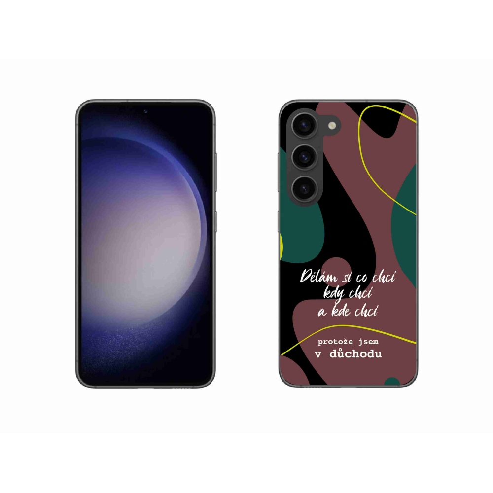 Gelový kryt mmCase na Samsung Galaxy S23 5G - vtipný text 10 černé pozadí