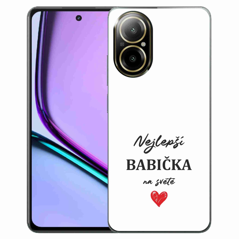 Gelový kryt mmCase na Realme C67 - nejlepší babička 1 bílé pozadí