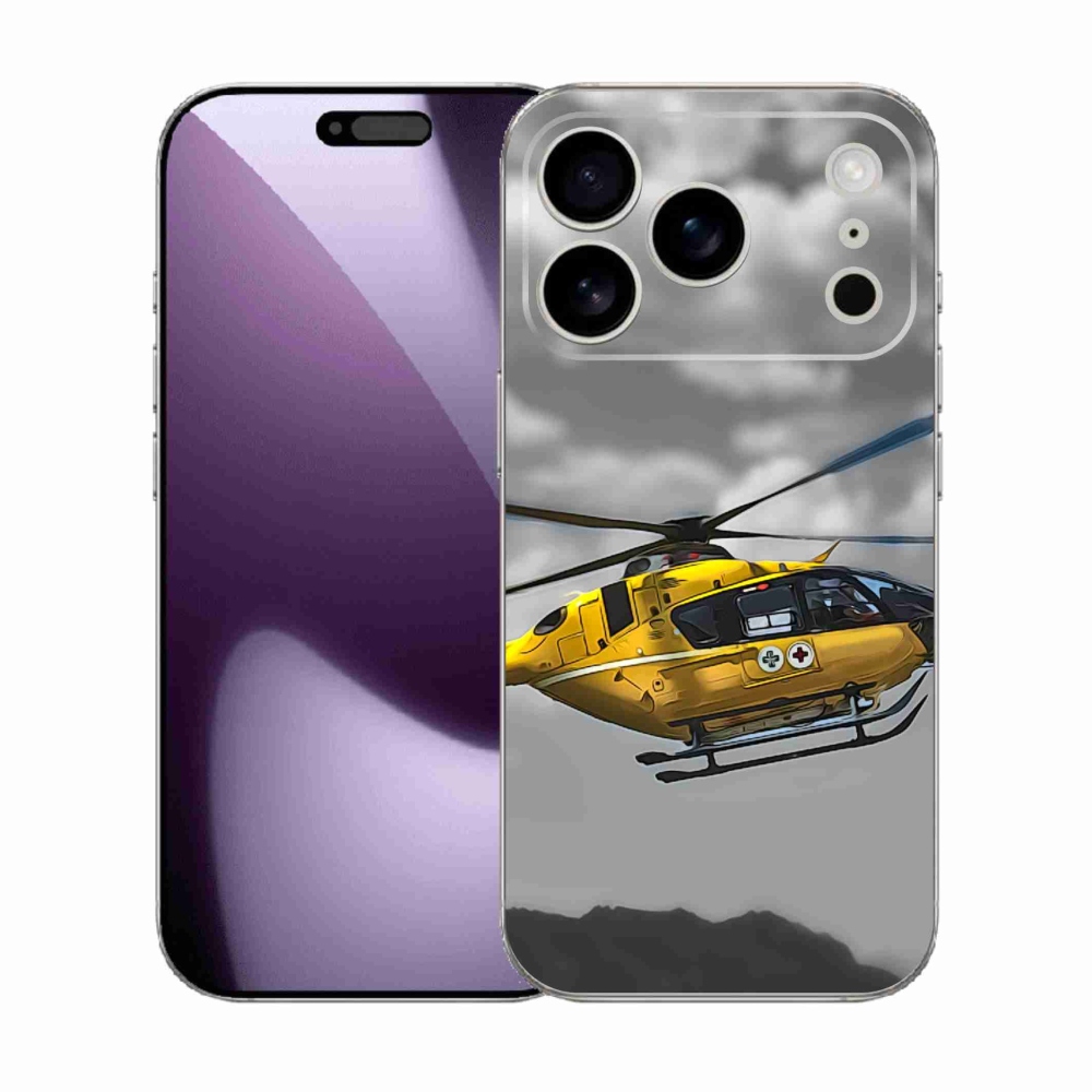 Gelový kryt mmCase na iPhone 17 Pro - žlutá helikoptéra