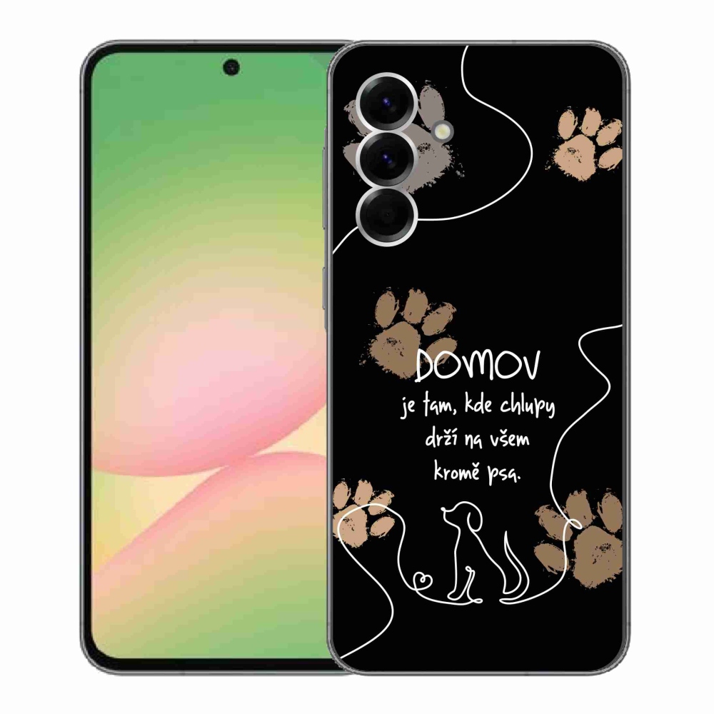 Gelový kryt mmCase na Samsung Galaxy A56 5G - psí motiv černé pozadí