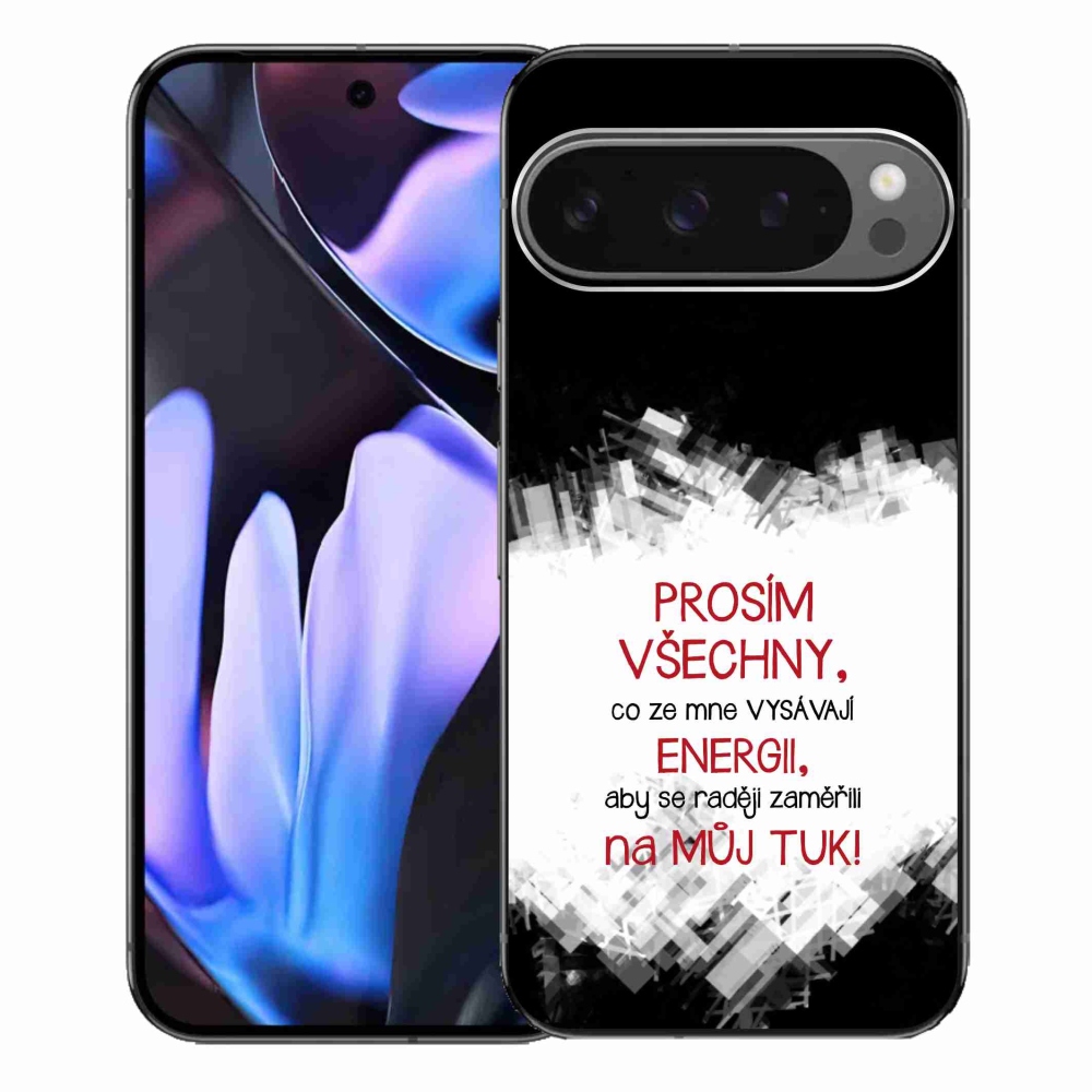 Gelový kryt mmCase na Google Pixel 9 Pro XL - vtipný text 1 červený