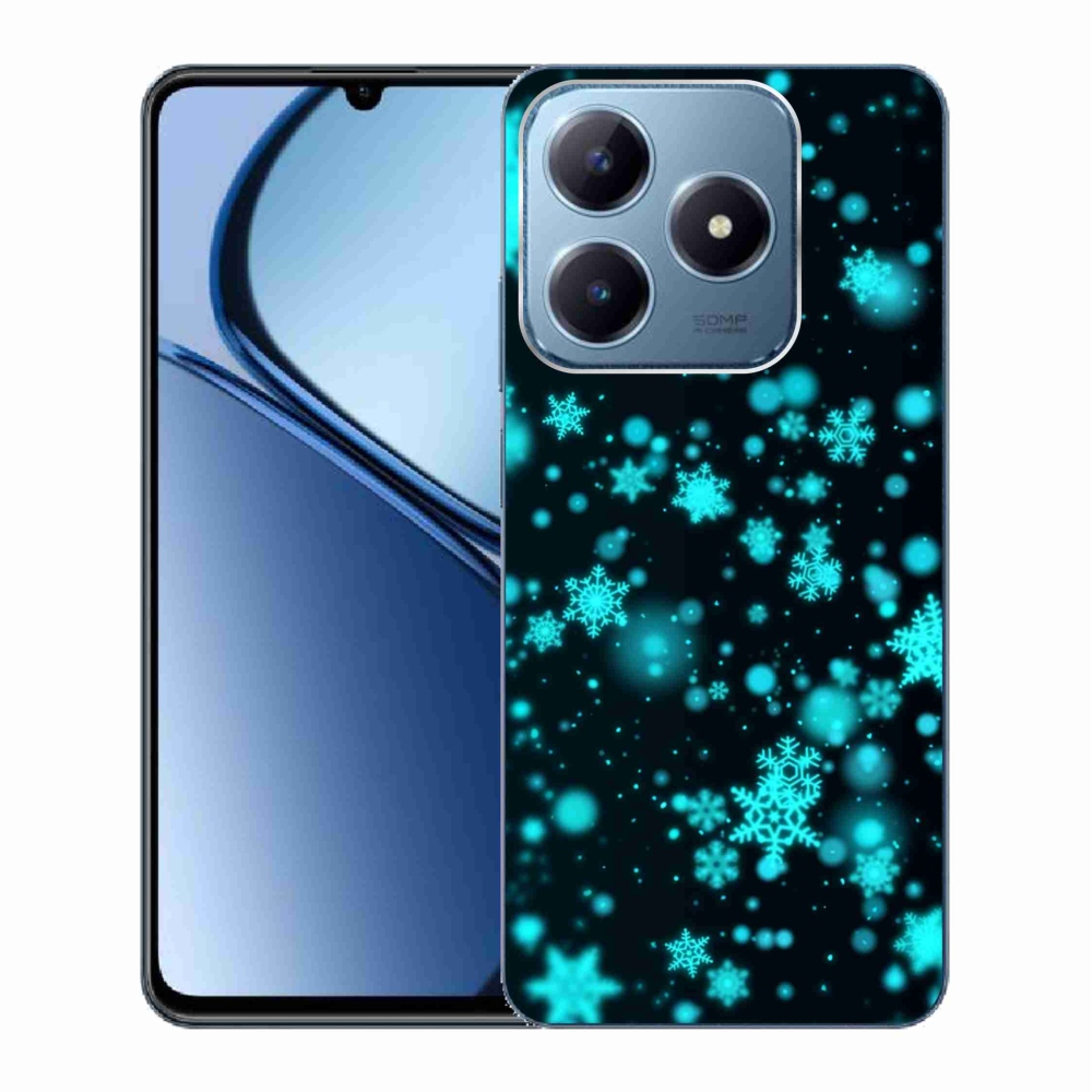 Gelový kryt mmCase na Realme C63 - sněhové vločky 1