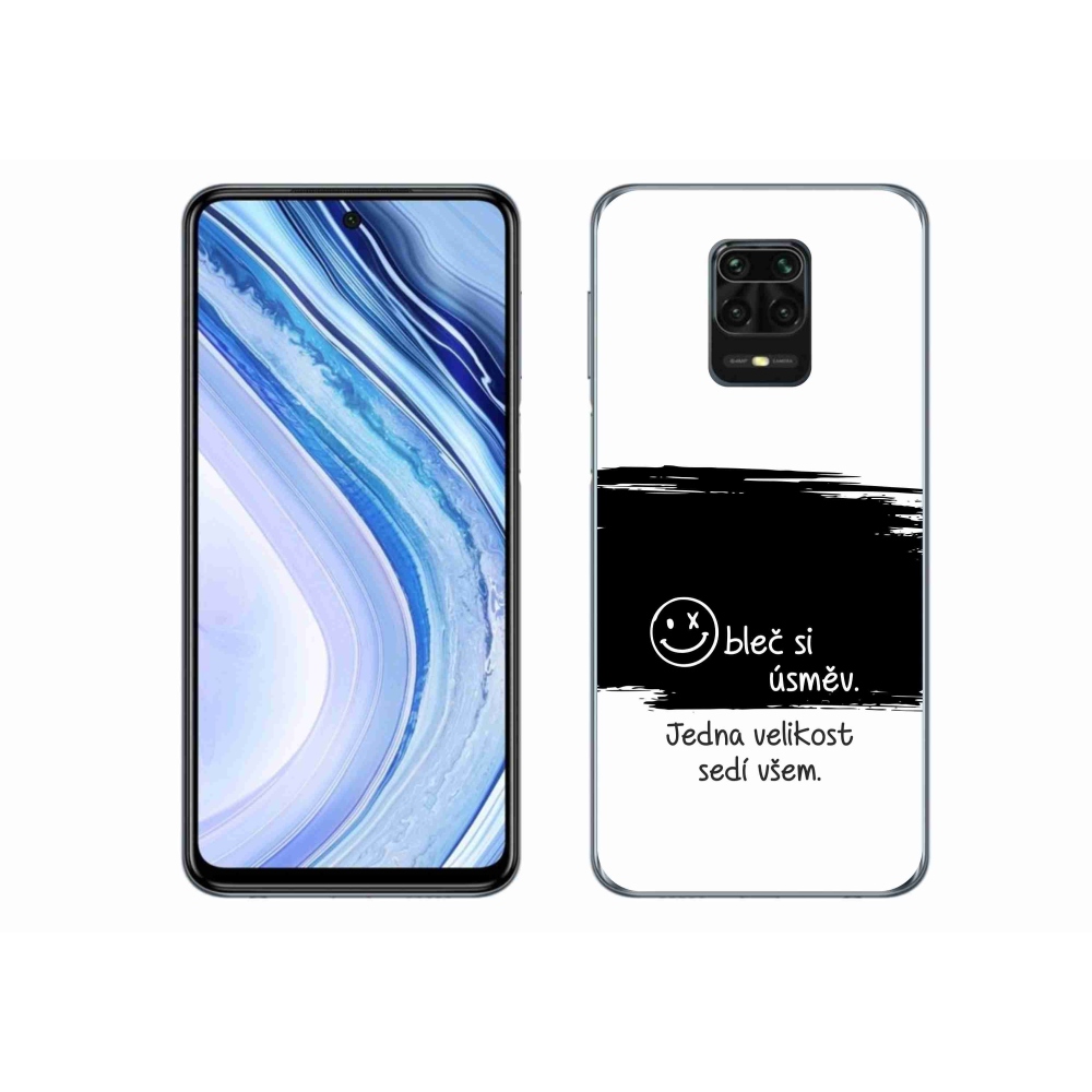 Gelový kryt mmCase na Xiaomi Redmi Note 9S - vtipný text 8 černobílé pozadí
